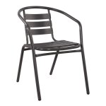 Bistrostuhl „Laura“ aus grauem Aluminium mit Rückenlehne