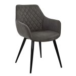 MANDO SESSEL MIT GRAUEM NUBUK STOFF 60x60x84 cm.