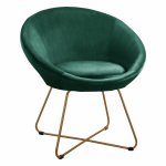 Eleganter Sessel "Randi" in Grün mit Metall-gekreuzten Beinen