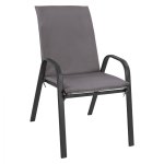 GRAUER METALL-SESSEL MIT GRAUEM KISSEN