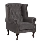 Sessel POLINA aus Samt in Farbe Grau
