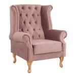 Sessel POLINA aus Samt in Farbe Rosé