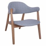 SIERRA WOODEN ARMCHAIR NATURAL WITH LIGHT SEAT BLUE 65x81x72 cm.
