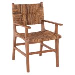 DINING ARMCHAIR TEAK WOOD & RUSH MATTING WALNUT-BEIGE 54x58x86,5 cm
