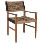 DINING ARMCHAIR TEAK WOOD SYNTHETIC ROPE 57x66x86Hcm