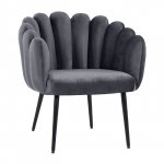 Luxus Cocktailsessel VIVIEN aus Samt in Farbe Grau