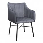 Loungesessel ALLYSA aus Samt in Farbe Grau