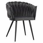 LUANDA ARMCHAIR VELVET GRAY AND METAL LEGS 60x54x78 cm