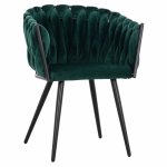 LUANDA ARMCHAIR VELVET GREEN AND METAL LEGS 60x54x78 cm