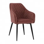 Sessel CHARLES aus Samt in Farbe Rosé