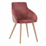 Sessel IVY aus Samt in Farbe Rosé mit Metallbeinen