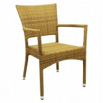 Rom Aluminium Stapelsessel Geflecht in Tabaco