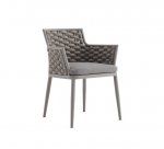 Aluminium Sessel "LEON" in Taupe Farbe mit Geflecht