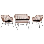 4-tlg Loungeset ,,Allegra“ in schwarz-beige