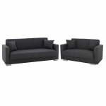 WOHNZIMMER-SET "CARYLON" IN DUNKELGRAU 2 STÜCK