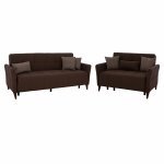 WOHNZIMMER-SET "GALILEO" 2 STÜCK IN BRAUN