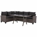 Outdoor Sofa in Grau Geflecht Wicker