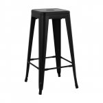"Melita" Barhocker aus Metall in Schwarz Matt 43x43x78 cm