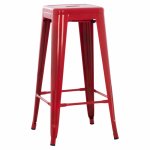 "Melita" Barhocker aus Metall in rot 43x43x78 cm