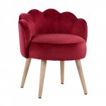 Samt Hocker Elise mit Rückenlehne aus Rot