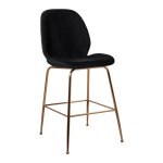 Barhocker NORA mit Samtstoff in Schwarz