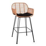 Barhocker „Allegra“ mit Kissen in Beige-Schwarz