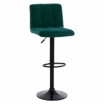 DIANA green velvet bar stool with black matte frame