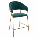 MEDIUM HEIGHT STOOL THEODORE GREEN VELVET WITH BLACK FRAME 60x55x100 cm - Kopie