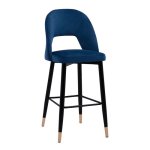 Harper Barhocker mit Samtstoff in Blau