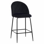 MEDIUM HEIGHT ODELL STOOL WITH METAL LEGS & VELVET BLACK 45x53x98 cm