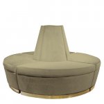"Viano Island" Sofa in aus grünem Samt und goldenem Metallrahmen