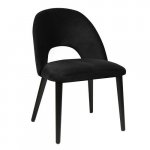 "Jyll" chair made of black velvet and legs made of black solid beech