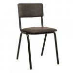 "Skool" chair made of synthetic leather and metal frame in anthracite