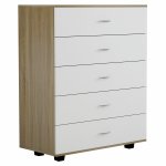 MELAMIN-SCHUBLADE MIT 5 SCHUBLADEN "SONAMA-GRAU" 80Χ40Χ100 cm