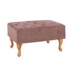 Chesterfield Sitzbank EMMA aus Samt und Holzbeinen | In Rosé