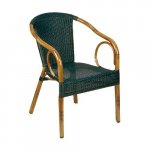 Outdoor Sessel "Costa" aus Aluminium Geflecht in Mocca
