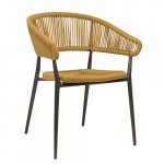 Outdoor Sessel "Jacco" aus Aluminium und Seilgeflecht in natürlich 57x77,5x45x60 cm stapelbar