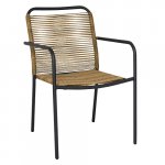 Outdoor Wickersessel "Jiro" aus Seil Wicker in beige natürlich und Anthrazit Aluminiumgestell