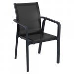 Aluminum armchair "Lace" in black