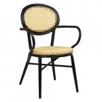 Outdoor armchair "Aleca" aluminum in black and beige