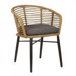 Outdoor Sessel "Rhea" Geflecht aus Aluminiumgestell in schwarz und natürlich beige