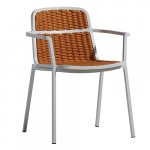 Sessel "Tora" in Oker Seilgeflecht aus Aluminium