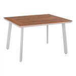 White aluminum table with surface 120x80x72.5H cm.
