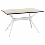 POLYPROPYLEN TISCH & HPL OBERFLÄCHE UND MDF EICHE SCHWARZ 120Χ80Χ76 cm.