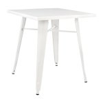 Metallischer Tisch in Milch weißer Farbe 70x70x76cm