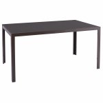Metall rechteckiger Tisch in braun mit braunem Glas 150X90Χ75cm