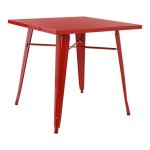 Metalltisch in der Farbe Rot 80x80x76 cm