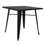 Metalltisch in mattschwarzer Farbe 80x80x76cm