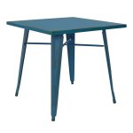 Metalltisch in der Farbe Blau Patina 80x80x76cm