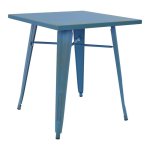 Metalltisch in der Farbe Blau Patina 70x70x76cm